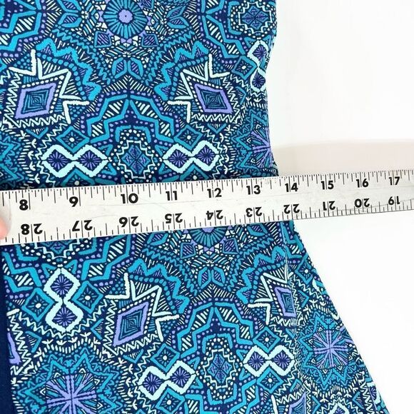 Title Nine Dress Womens Small Geometric Sleeveless Blue Athletic Pocket V Neck - Picture 5 of 10